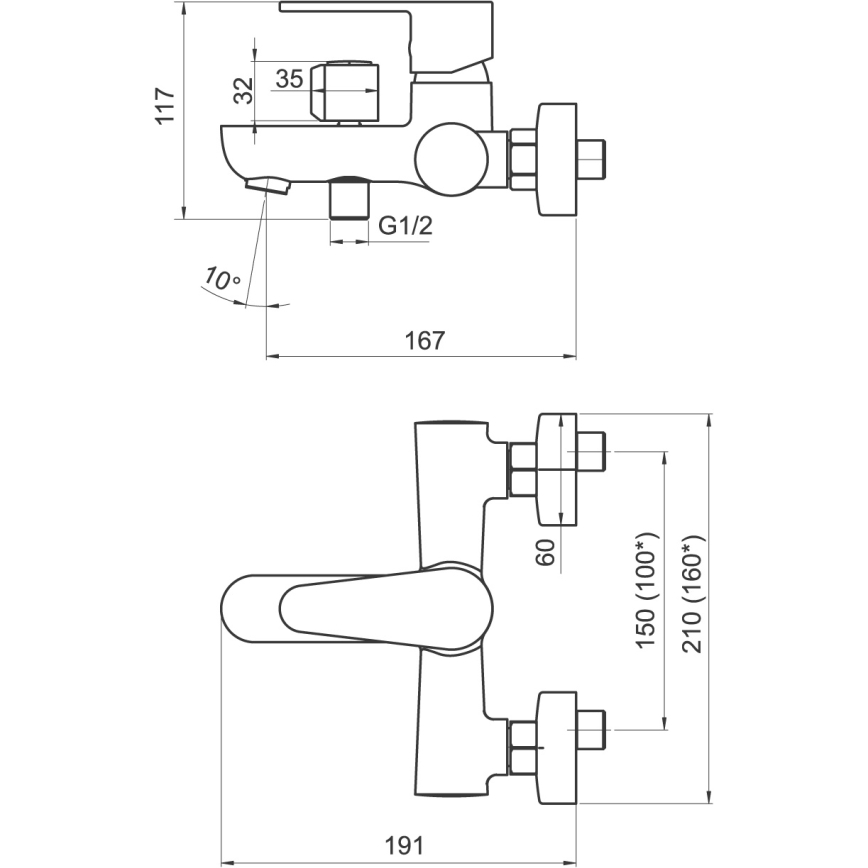 Novaservis - Σετ μπανιέρας με μπαταρία TITANIA FRESH ECO, γυαλιστερό χρώμιο