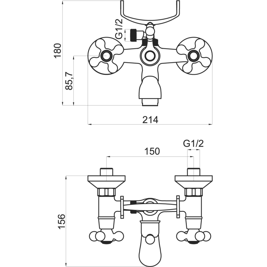 Novaservis - Σετ μπανιέρας με μπαταρία TITANIA RETRO γυαλιστερό χρώμιο