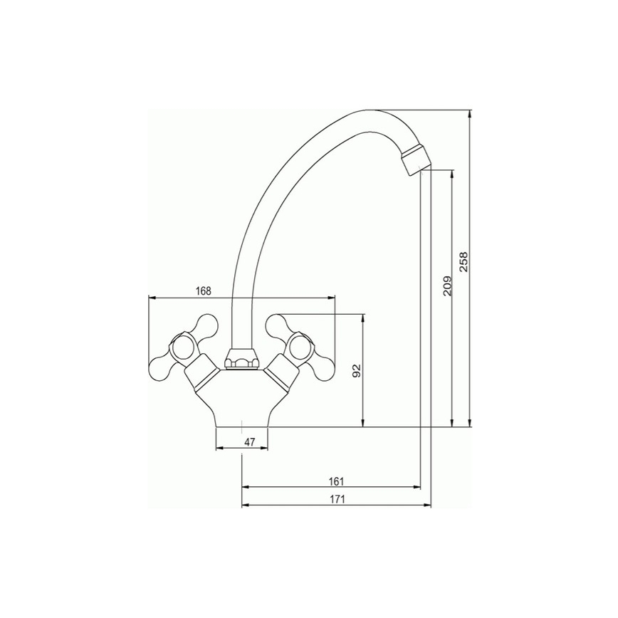 Novaservis - Βρύση κουζίνας TITANIA RETRO σε γυαλιστερό χρώμιο