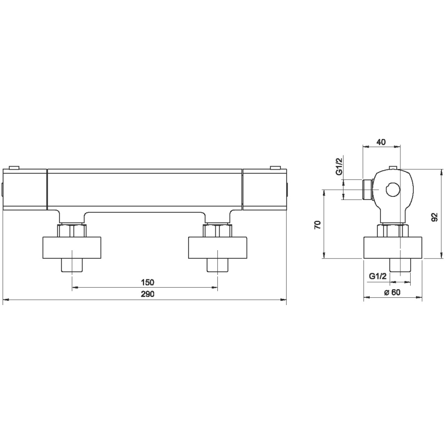 Novaservis - Θερμοστατική μπαταρία ντους METALIA γυαλιστερό χρώμιο