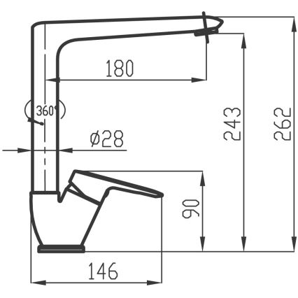 Novaservis - Μπαταρία κουζίνας METALIA 26,2 cm γυαλιστερό χρώμιο