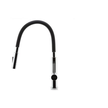 Novaservis - Μπαταρία κουζίνας με εύκαμπτο στόμιο γυαλιστερό χρώμιο/μαύρο