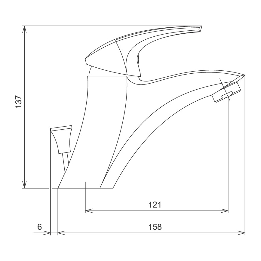 Novaservis - Μπαταρία νιπτήρα METALIA λευκή