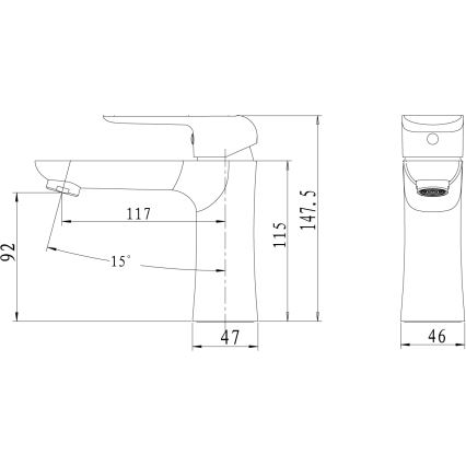 Novaservis - Μπαταρία νιπτήρα NOBLESS TINA μαύρη