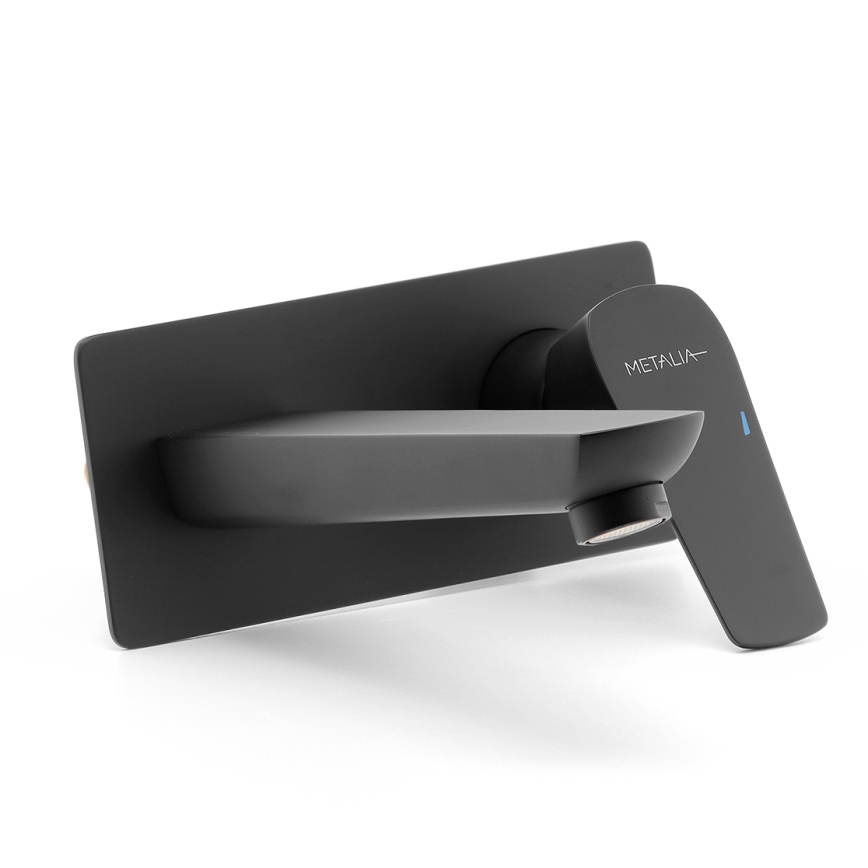 Novaservis - Μπαταρία νιπτήρος εντοιχισμού METALIA ECO ματ μαύρο