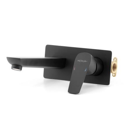 Novaservis - Μπαταρία νιπτήρος εντοιχισμού METALIA ECO ματ μαύρο