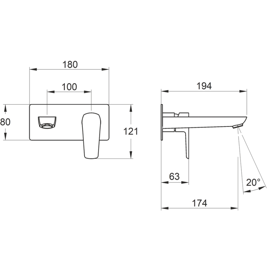 Novaservis - Μπαταρία νιπτήρος εντοιχισμού METALIA ECO ματ μαύρο
