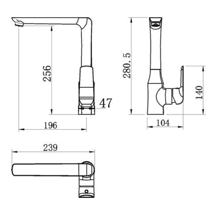 Novaservis - Μπαταρία νεροχύτη NOBLESS TINA μαύρη