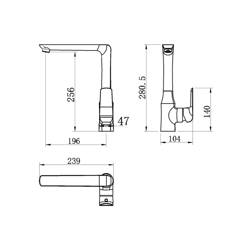 Novaservis - Μπαταρία νεροχύτη NOBLESS TINA μαύρη