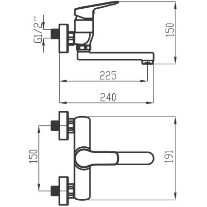 Novaservis - Μπαταρία νεροχύτη/ νιπτήρος METALIA γυαλιστερό χρώμιο