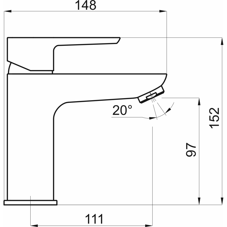 Novaservis - Μπαταρία νιπτήρος METALIA ECO 15,2 cm ματ μαύρο