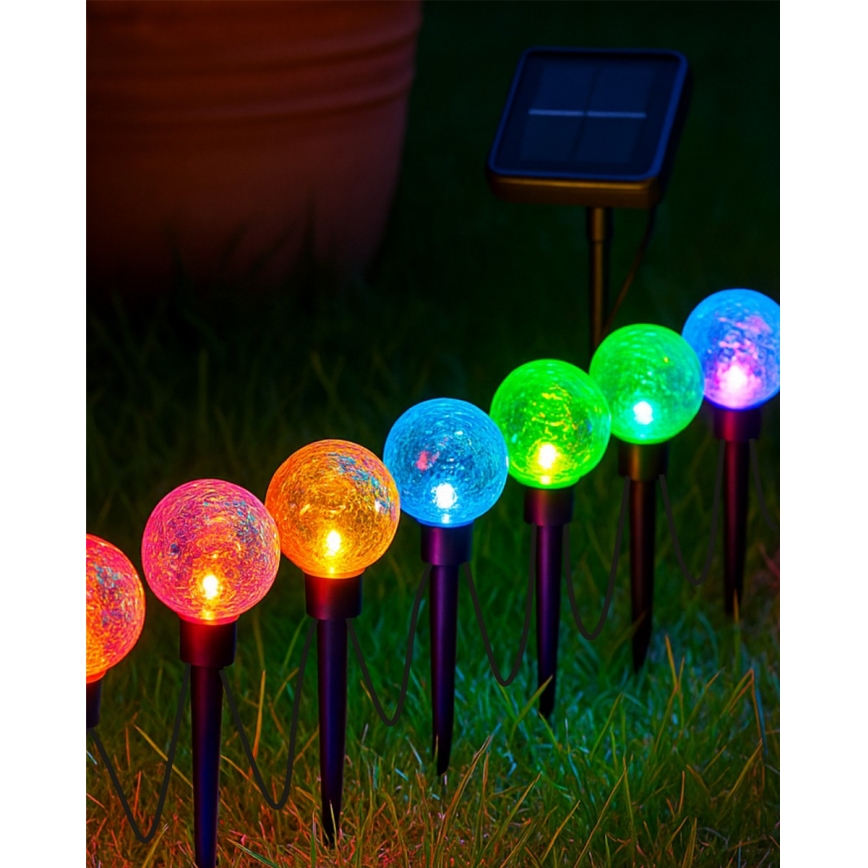 Ηλιακό φωτιστικό LED RGB, 10xLED/1,2V, 300 mAh, IP44, μαύρο