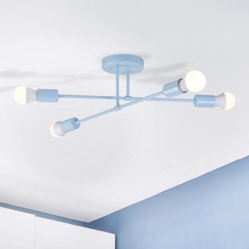 Ημι-επιφανειακό φωτιστικό οροφής CAMBRIDGE 4xE27/15W/230V, μπλε