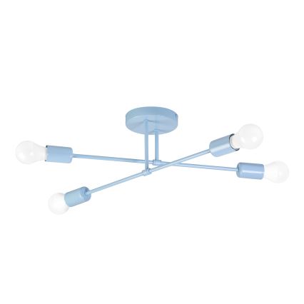 Ημι-επιφανειακό φωτιστικό οροφής CAMBRIDGE 4xE27/15W/230V, μπλε