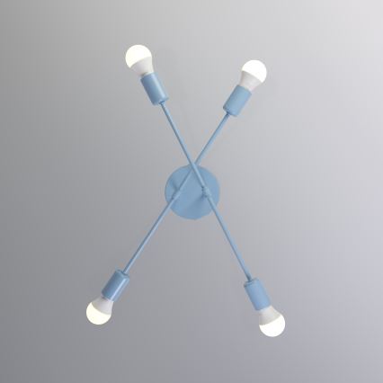 Ημι-επιφανειακό φωτιστικό οροφής CAMBRIDGE 4xE27/15W/230V, μπλε