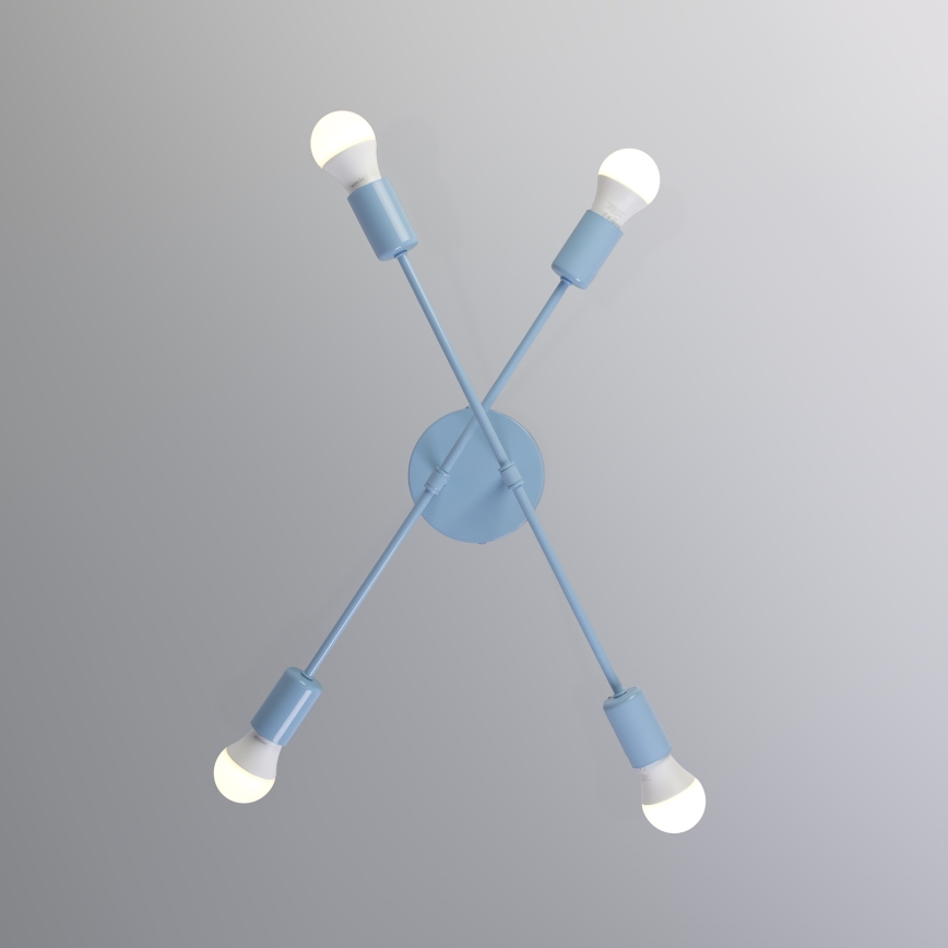 Ημι-επιφανειακό φωτιστικό οροφής CAMBRIDGE 4xE27/15W/230V, μπλε