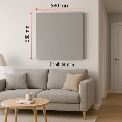 Ηχοαπορροφητικό πάνελ SILENCE 58x58 cm γκρι