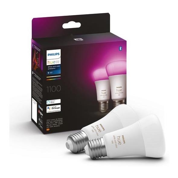 ΣET 2x LED Dimmable λαμπτήρες Philips Hue White And Color Ambiance A60 E27/9W/230V 2000-6500K