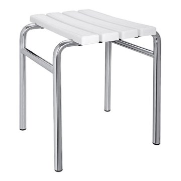 Σκαμπό 44x45 εκ. ασημί/λευκό