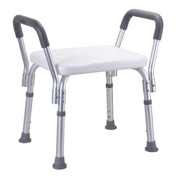 Σκαμπό 55,5x56 εκ. ασημί/λευκό