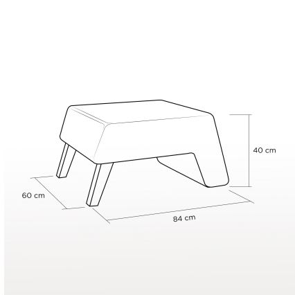 Σκαμπό KATE 40x84 cm κόκκινο