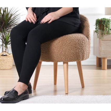 Σκαμπό MIKI, Ø 46 εκ., καφέ