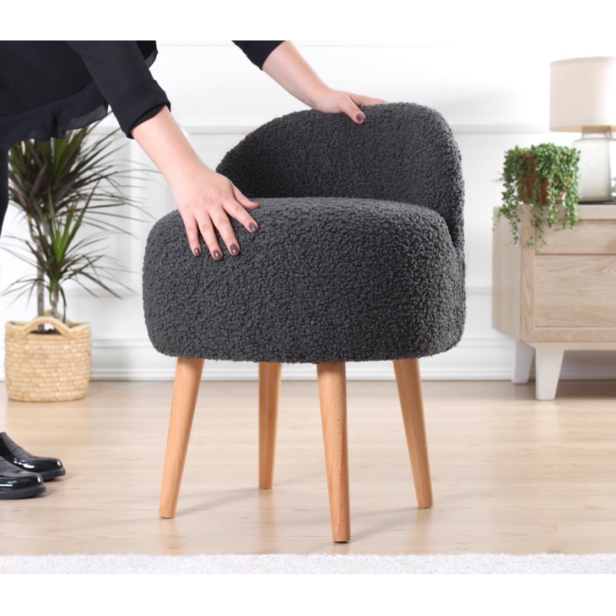 Σκαμπό MIKI Ø 46 εκ. σκούρο γκρι