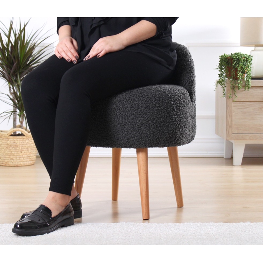 Σκαμπό MIKI Ø 46 εκ. σκούρο γκρι