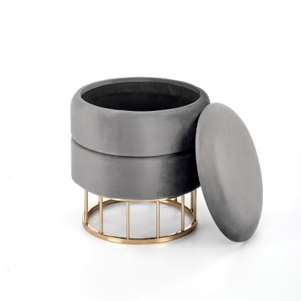 Σκαμπό MINTY διάμετρος 37 εκ. γκρι/χρυσό