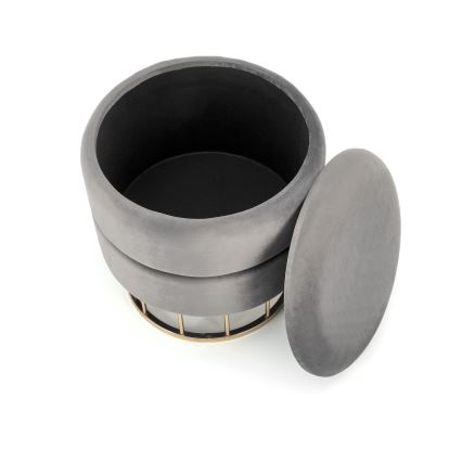 Σκαμπό MINTY διάμετρος 37 εκ. γκρι/χρυσό