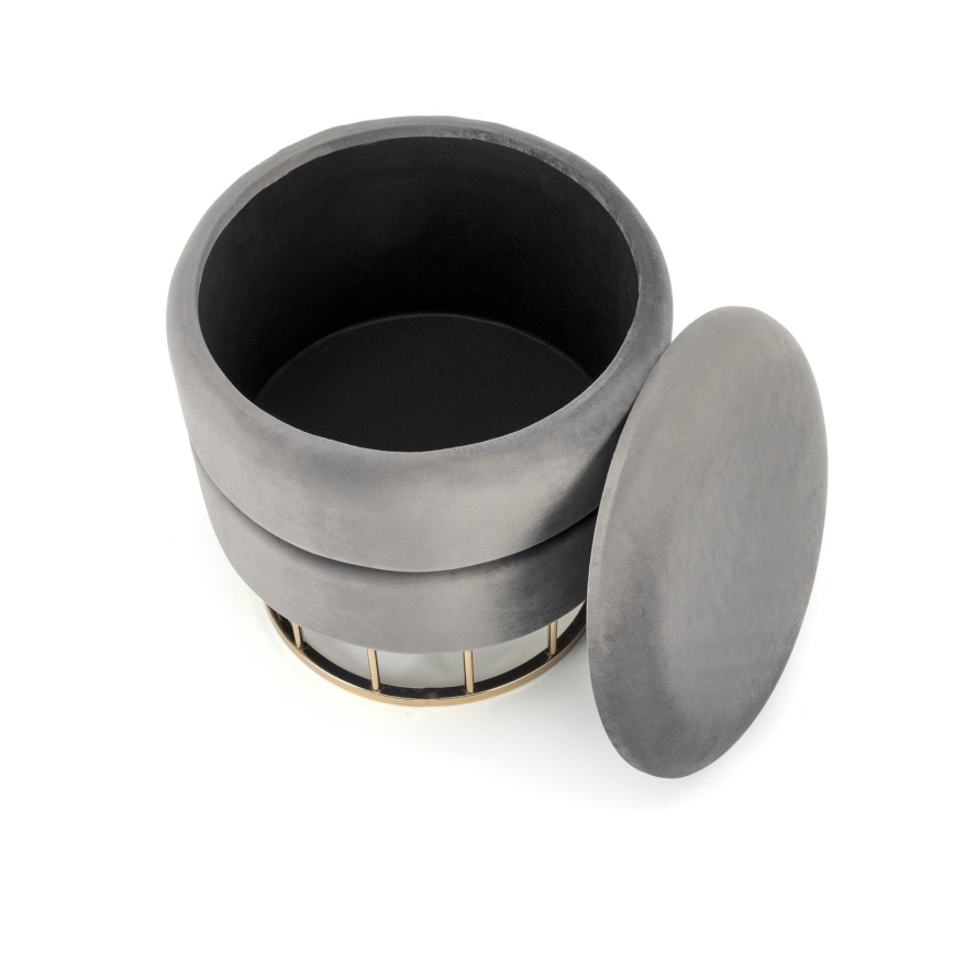 Σκαμπό MINTY διάμετρος 37 εκ. γκρι/χρυσό