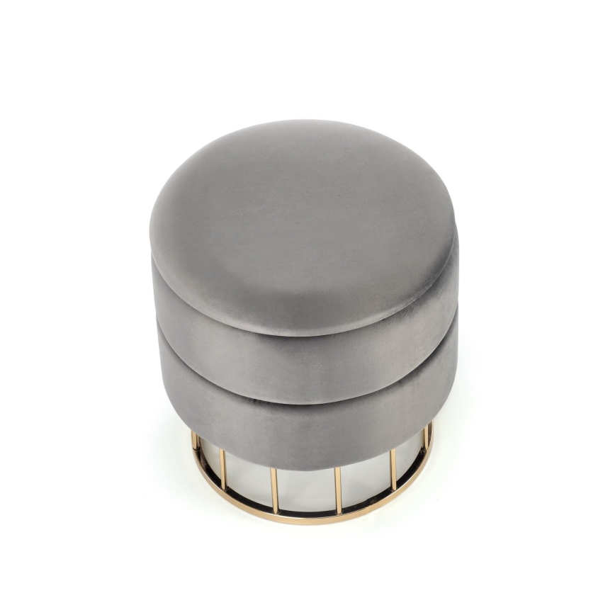 Σκαμπό MINTY διάμετρος 37 εκ. γκρι/χρυσό