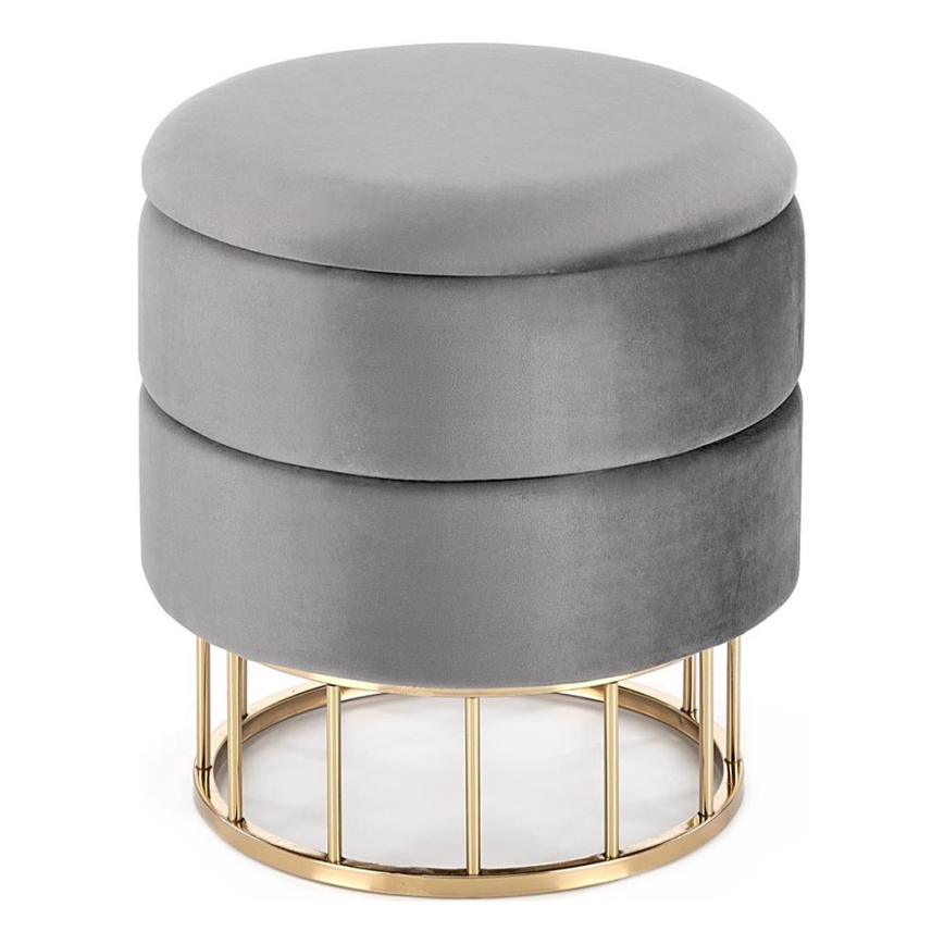 Σκαμπό MINTY διάμετρος 37 εκ. γκρι/χρυσό