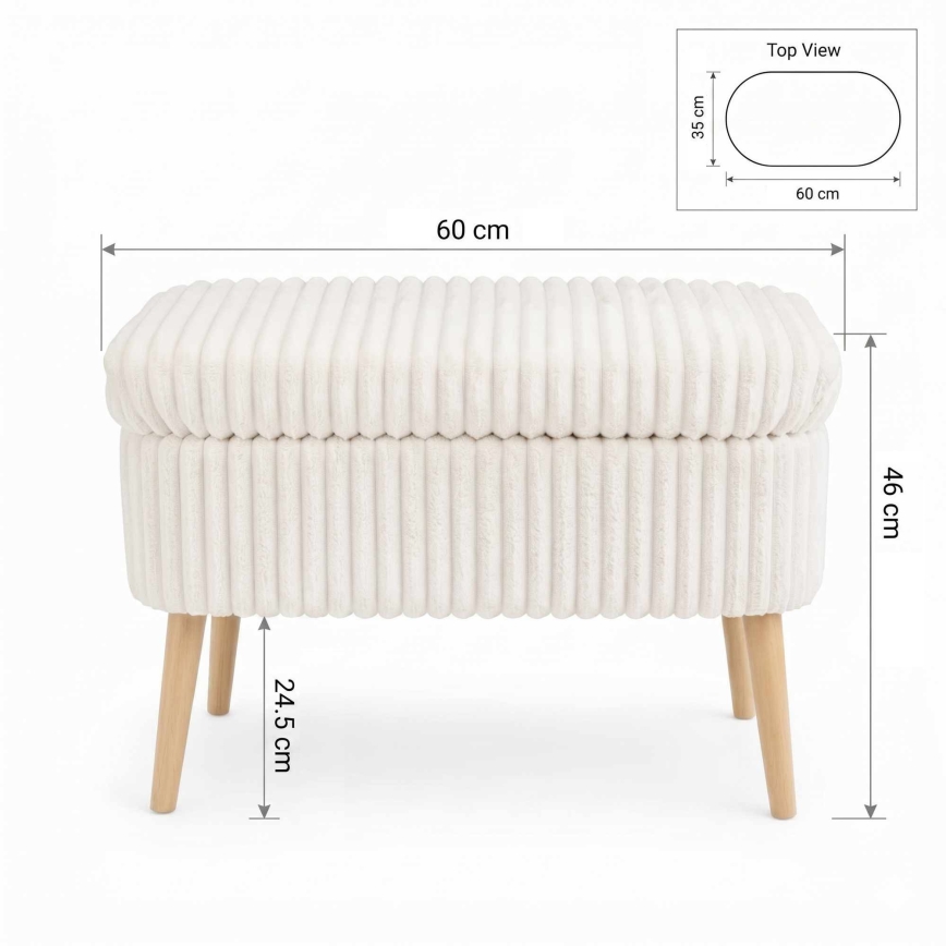 Σκαμπό MOLIS 35x60 cm λευκό