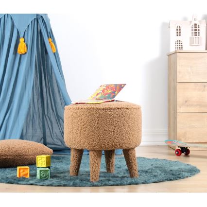 Σκαμπό PIXI, Ø 38 εκ., καφέ