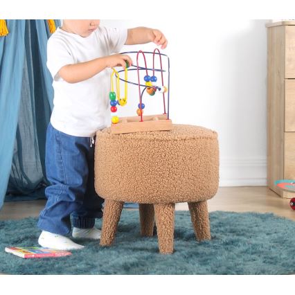 Σκαμπό PIXI, Ø 38 εκ., καφέ