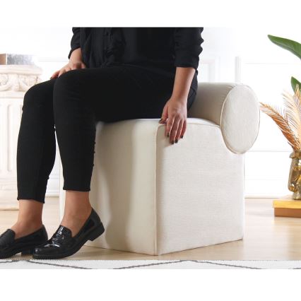 Σκαμπό TIKI 47x45 cm σε κρεμ απόχρωση