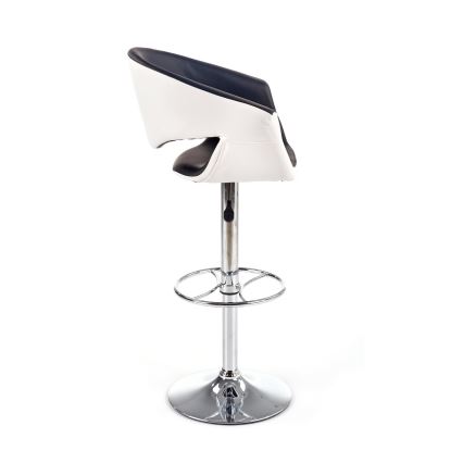 Σκαμπό μπαρ 115x60 cm λευκό/μαύρο/γυαλιστερό χρώμιο