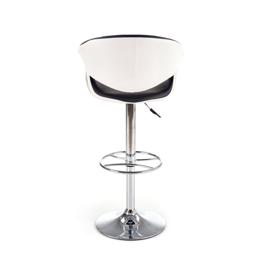 Σκαμπό μπαρ 115x60 cm λευκό/μαύρο/γυαλιστερό χρώμιο