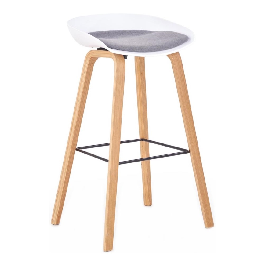 Σκαμπό μπαρ 81x51 cm μπεζ/λευκό