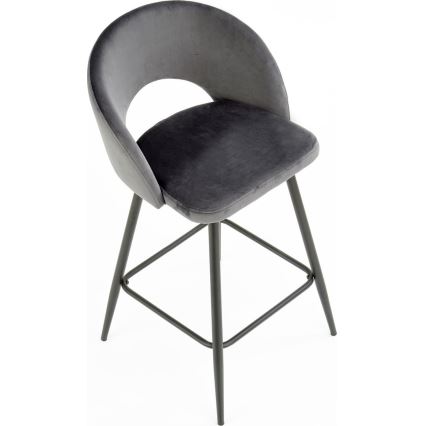 Σκαμπό μπαρ 89x49 cm γκρι/μαύρο