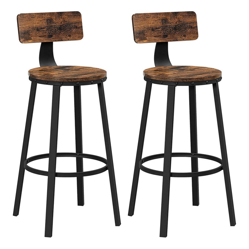 Σκαμπό μπαρ AVEN καφέ/μαύρο