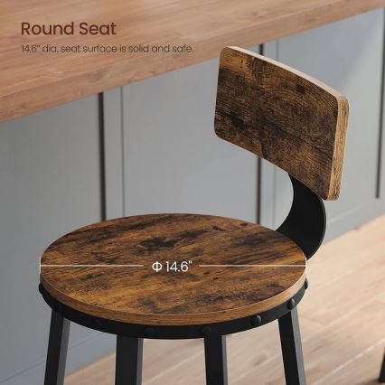 Σκαμπό μπαρ AVEN καφέ/μαύρο