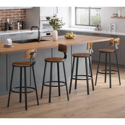 Σκαμπό μπαρ AVEN καφέ/μαύρο