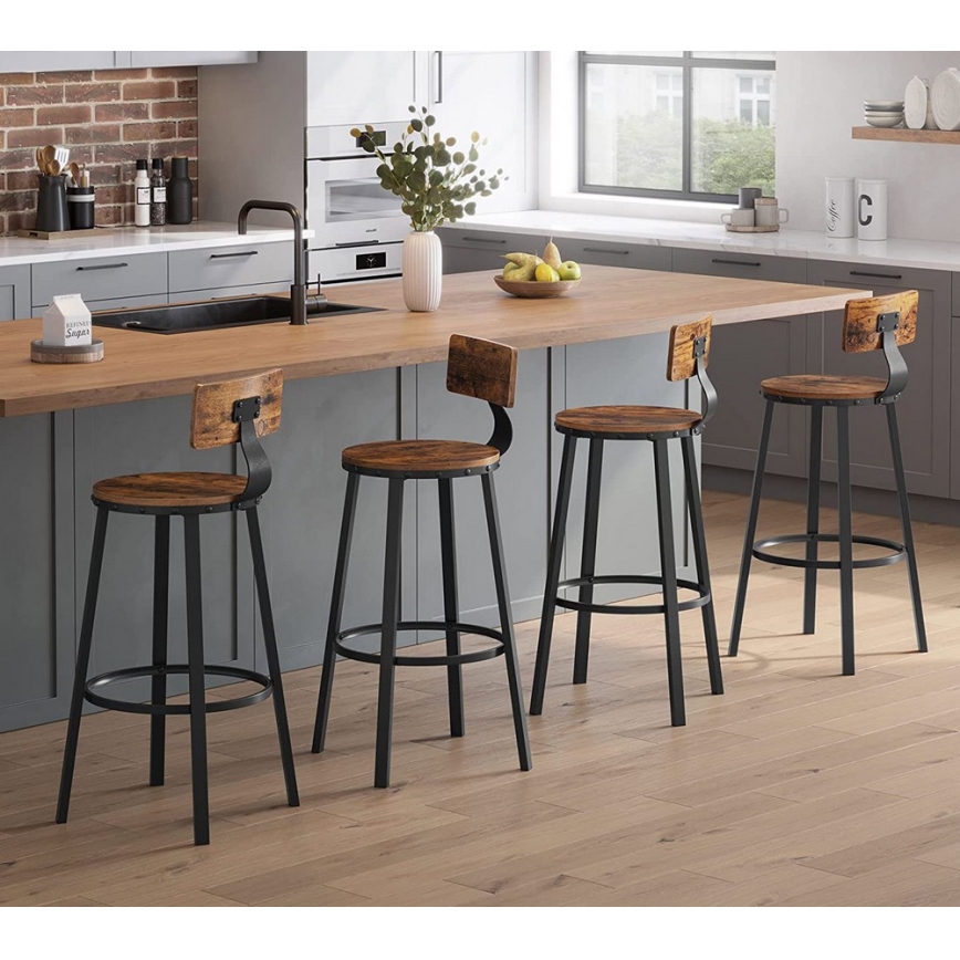 Σκαμπό μπαρ AVEN καφέ/μαύρο