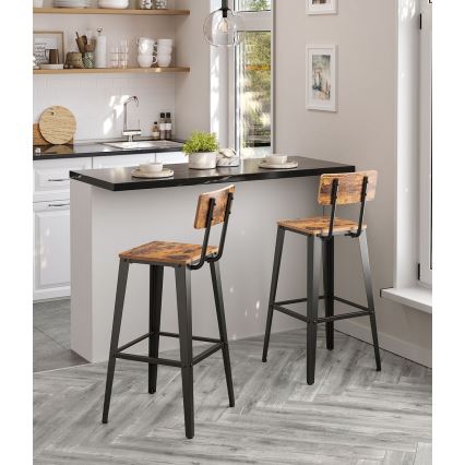 Σκαμπό μπαρ AVEN καφέ/μαύρο