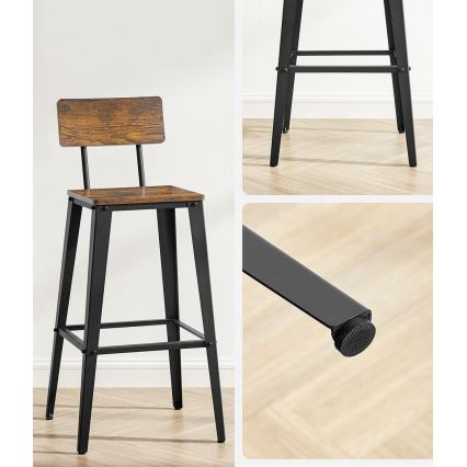 Σκαμπό μπαρ AVEN καφέ/μαύρο