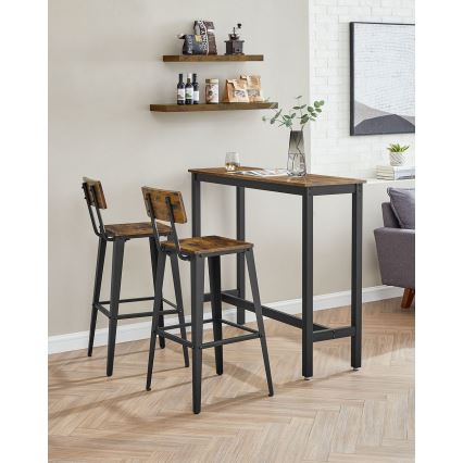 Σκαμπό μπαρ AVEN καφέ/μαύρο