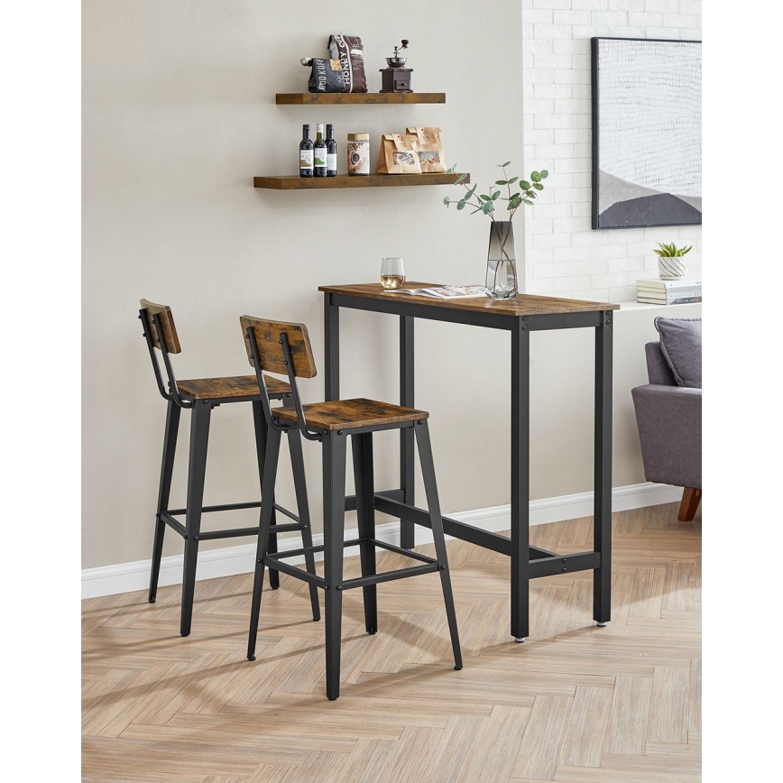 Σκαμπό μπαρ AVEN καφέ/μαύρο