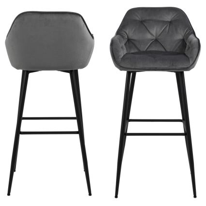 Σκαμπό μπαρ AYLIN 1 τμχ σκούρο γκρι